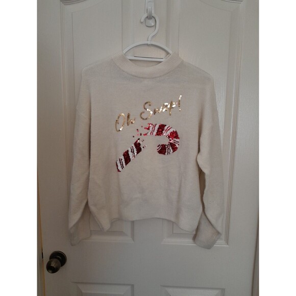H&M Christmas Sweater With Glitter Sequins. Small. B38 - Picture 1 of 5